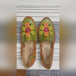 Handcrafted Floral Leather Loafers